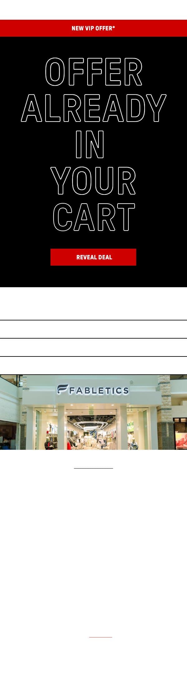 update on your account email from Fabletics screenshot