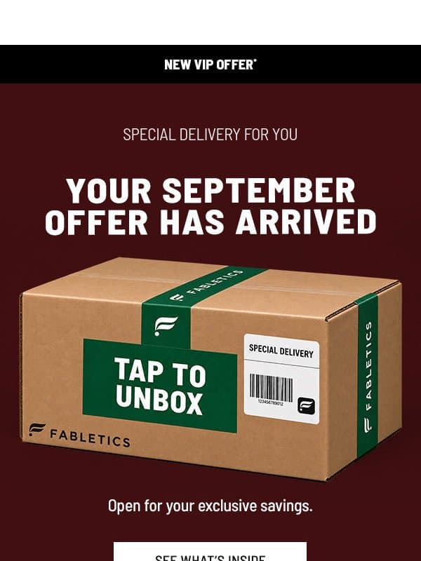 Your September Offer – In Your Account email from Fabletics