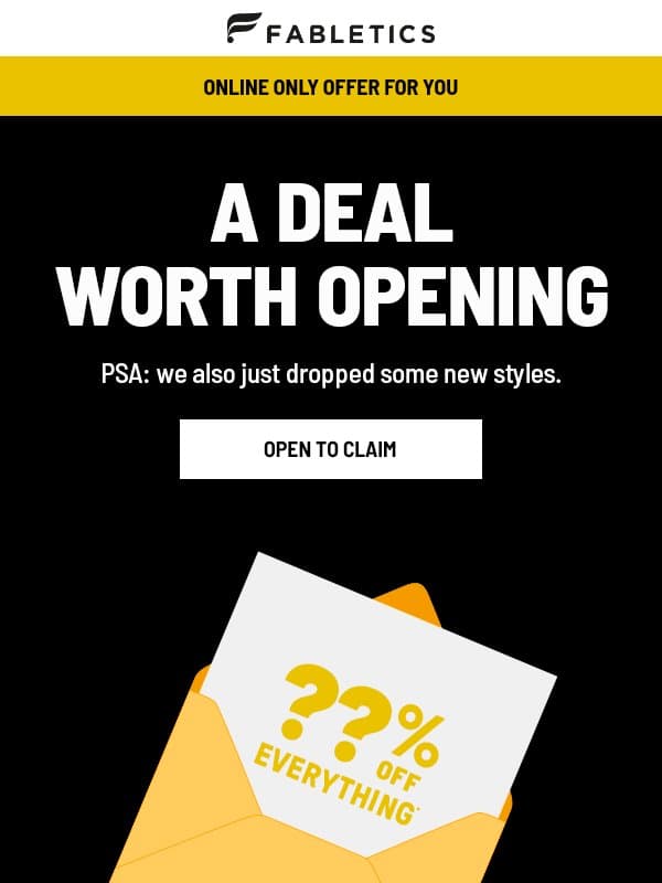 INCOMING – New Deals email from Fabletics