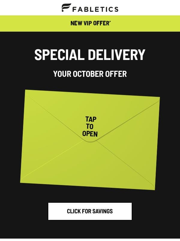 INCOMING! Your October Offer email from Fabletics
