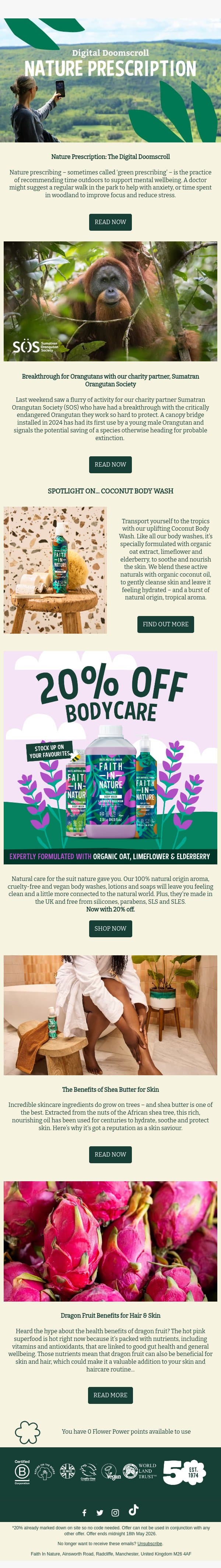 Your Nature Prescription 🌿 email from Faith in Nature screenshot