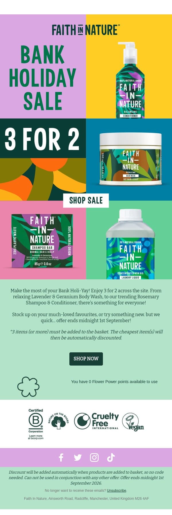 Don't Miss 3 for 2 π email from Faith in Nature screenshot