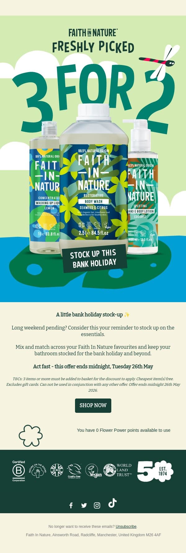 Don't Miss 3 for 2 π» email from Faith in Nature screenshot
