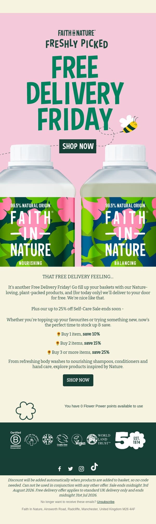 Free Delivery Friday! π email from Faith in Nature screenshot