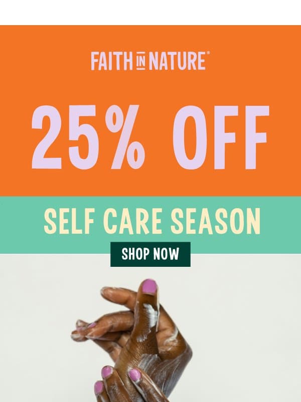 Breathe in. Breathe out. Save 25% 🪻 email from Faith in Nature