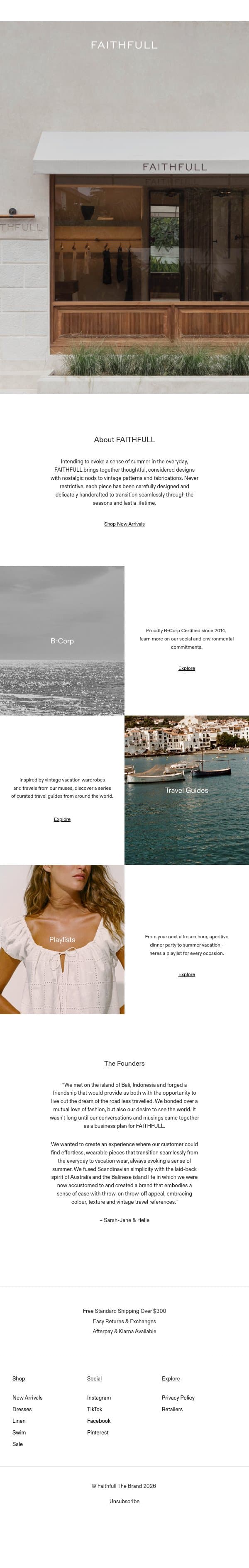 About FAITHFULL email from Faithfull the Brand screenshot
