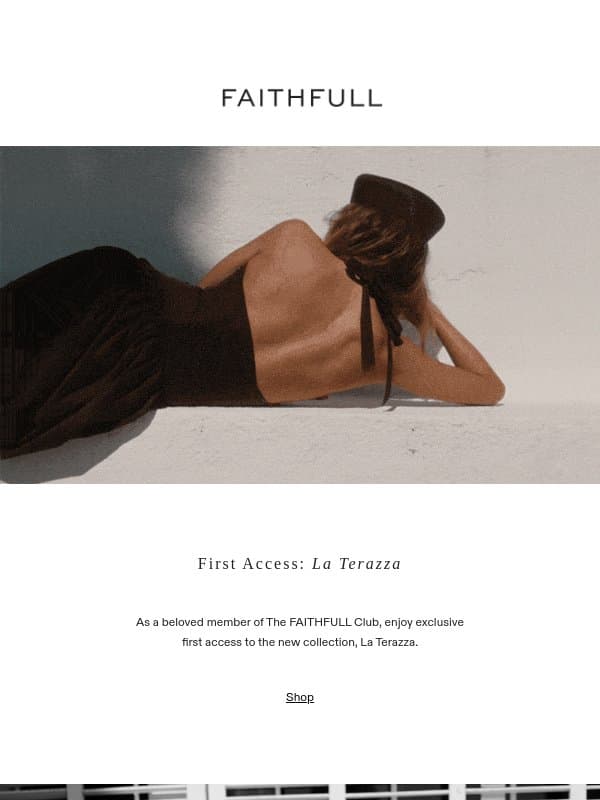 First Access: La Terazza email from Faithfull the Brand