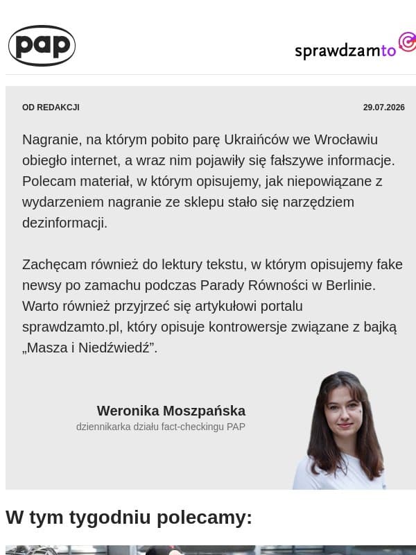 Prawdziwe ataki, fałszywe narracje email from FakeHunter