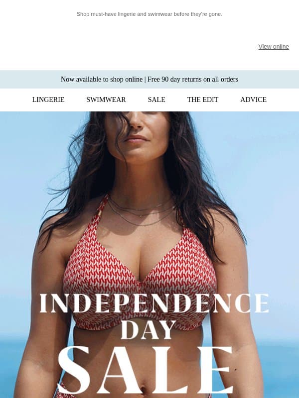 Up to 50% Off This Independence Day email from Fantasie