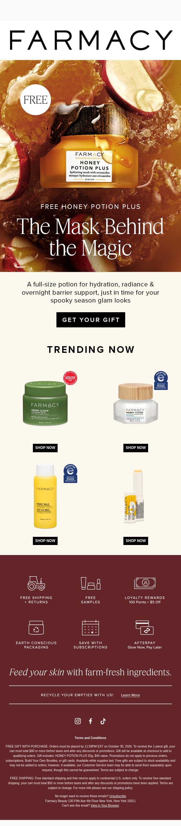 our magic potion for healthy skin ✨ email from Farmacy Beauty screenshot