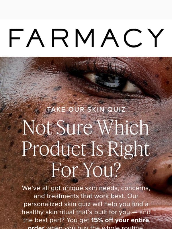 Your Custom Skincare Routine Is Waiting email from Farmacy Beauty