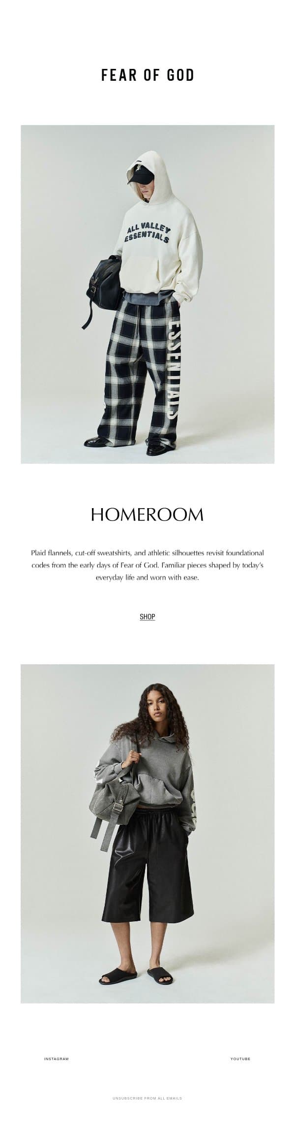 Homeroom email from Fear of God screenshot