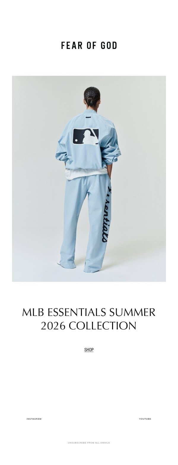 MLB Full Zip Bomber email from Fear of God screenshot