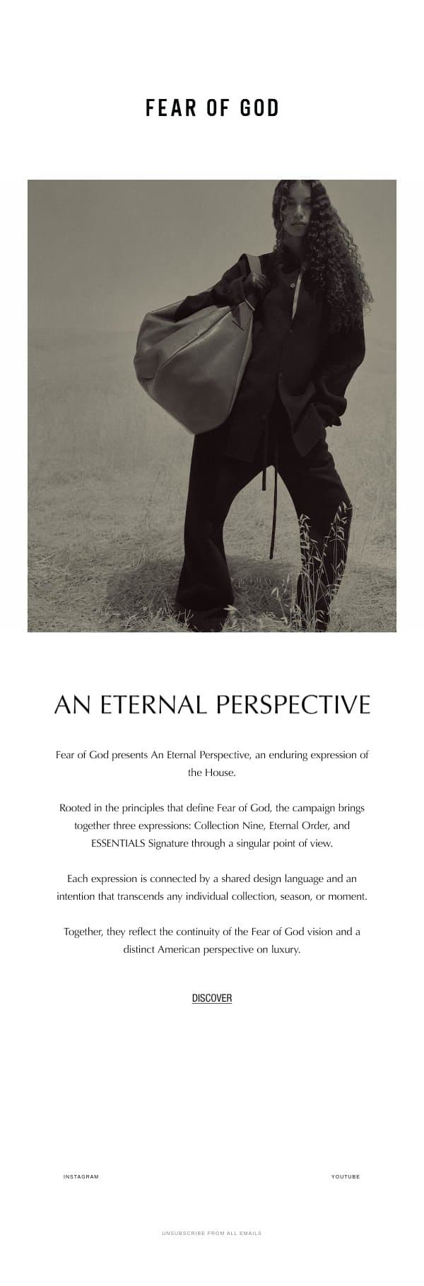 An Eternal Perspective email from Fear of God screenshot