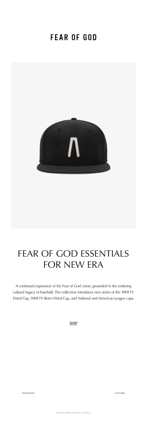 Fear of God Essentials for New Era email from Fear of God screenshot