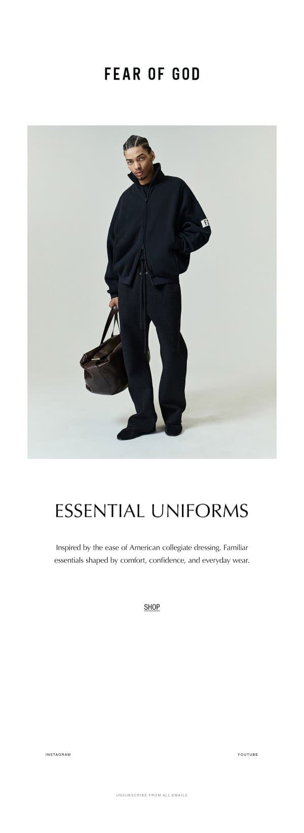 Essential Uniforms email from Fear of God screenshot