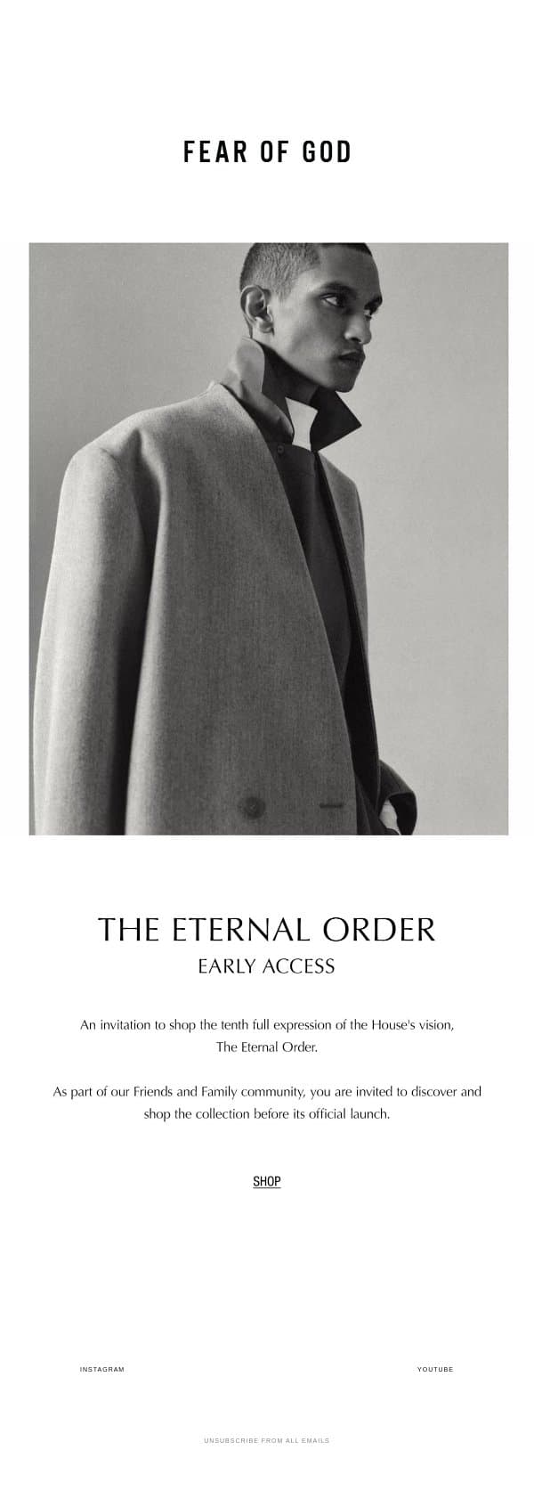 The Eternal Order | Early Access email from Fear of God screenshot