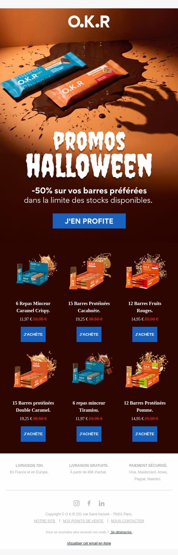 😱 Les promos d'Halloween sont là email from Feed. screenshot