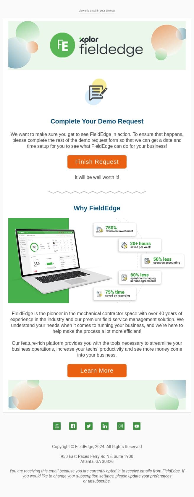 Ready to Book Your FieldEdge Demo? email from FieldEdge screenshot