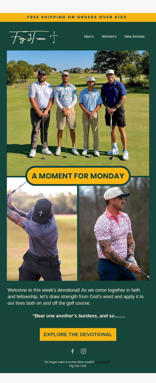 Today's Moment for Monday! email from Fig Tree Golf screenshot