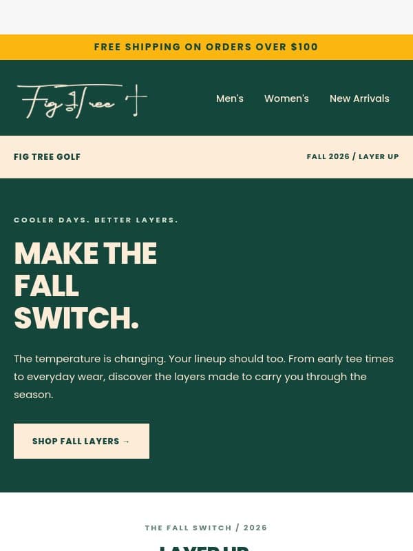 π Make the Fall Switch email from Fig Tree Golf