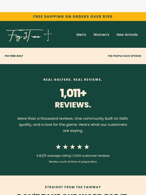 Here's What Golfers Are Saying. email from Fig Tree Golf