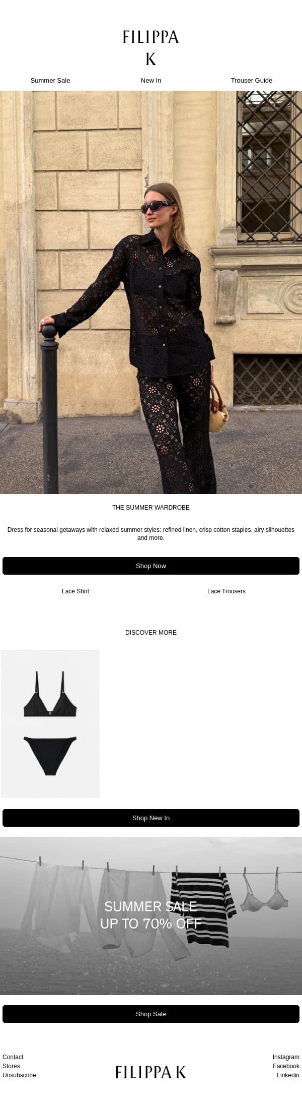 The Summer Wardrobe email from Filippa K screenshot