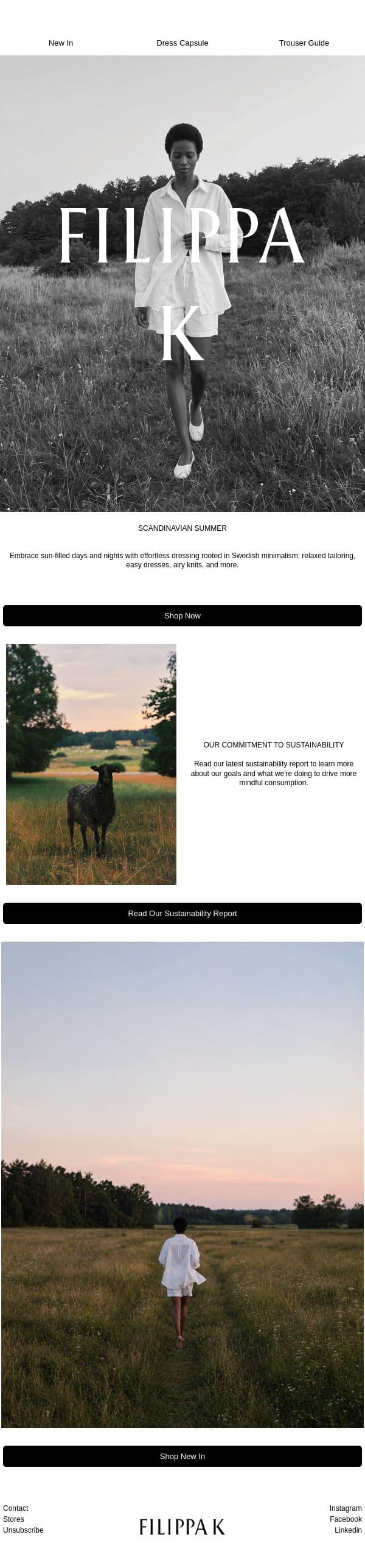 Scandinavian Summer email from Filippa K screenshot
