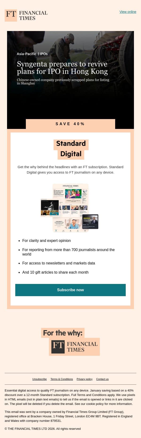 The headlines are moving fast - don't fall behind email from Financial Times screenshot