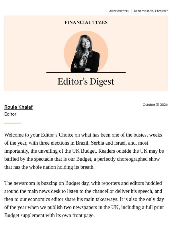 Britain’s boring Budget email from Financial Times