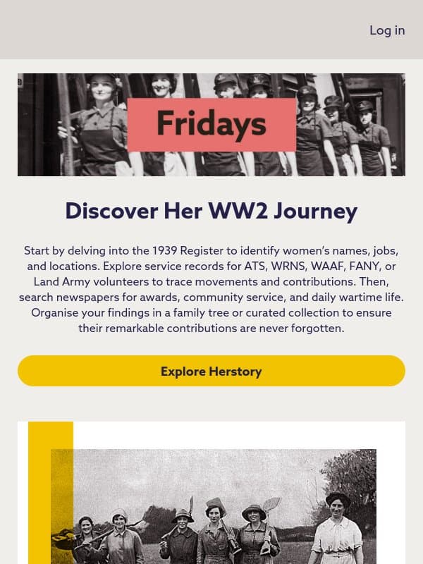 Find the women who shaped the Second World War email from Findmypast