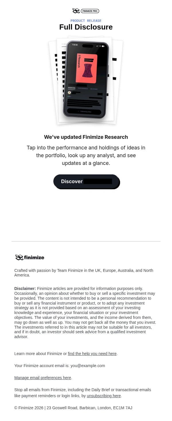🕶️ You can see everything email from Finimize screenshot