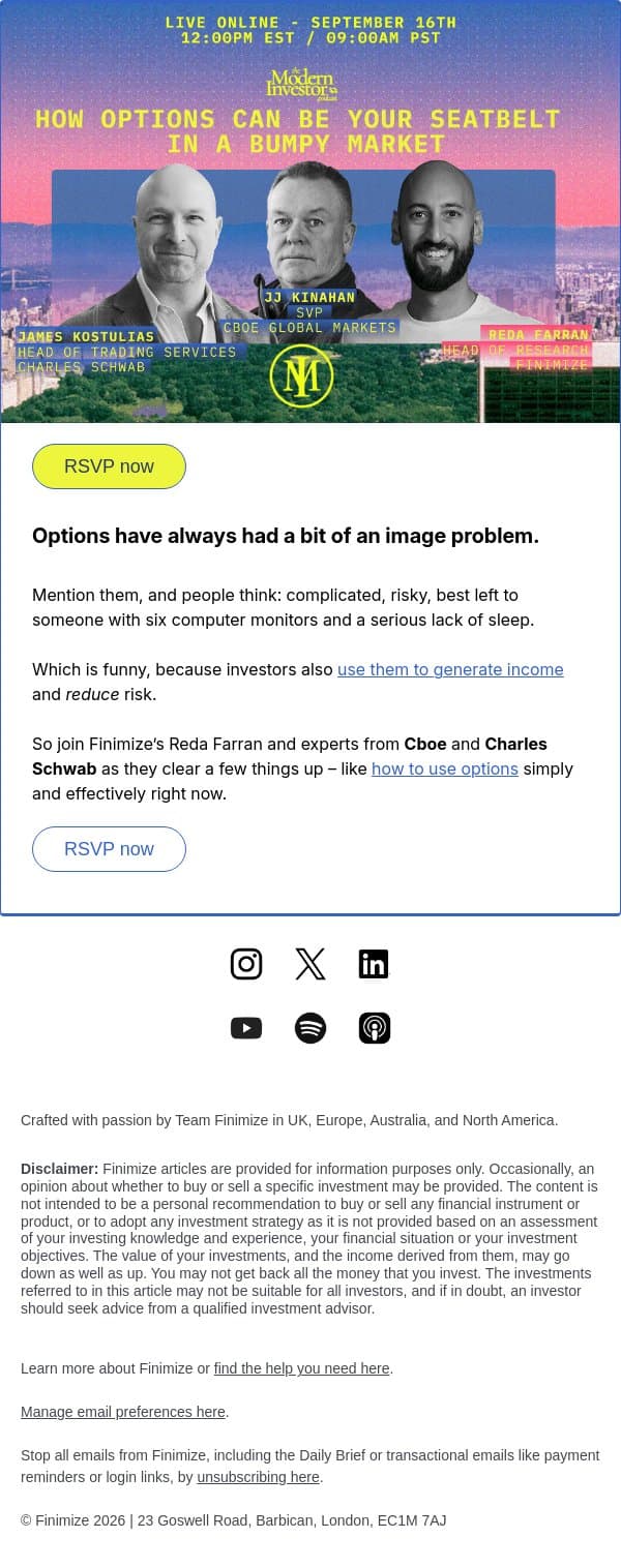 🗓️ It’s not what you think email from Finimize screenshot