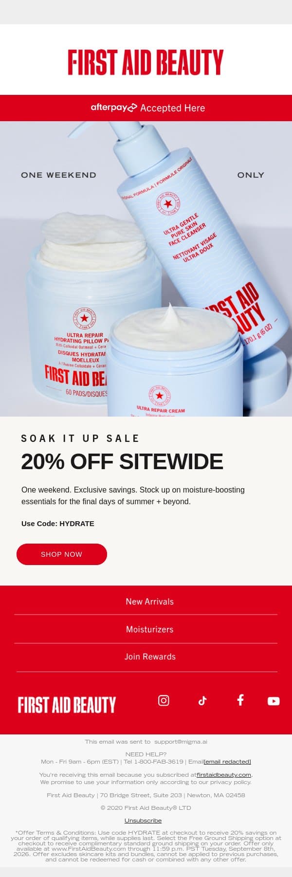 Blink and You’ll Miss It email from First Aid Beauty screenshot