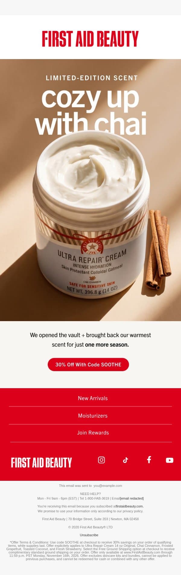 DO NOT EAT email from First Aid Beauty screenshot