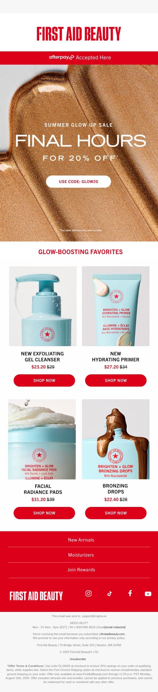 Your Code’s Expiring email from First Aid Beauty screenshot