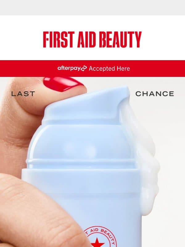 Relief Lasts. Sale Won’t. email from First Aid Beauty