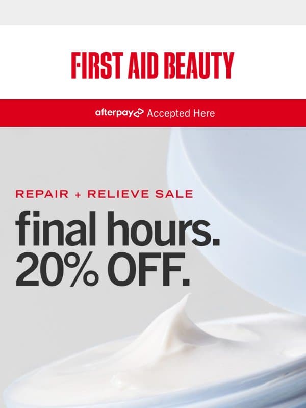 LAST CALL FOR CALM email from First Aid Beauty