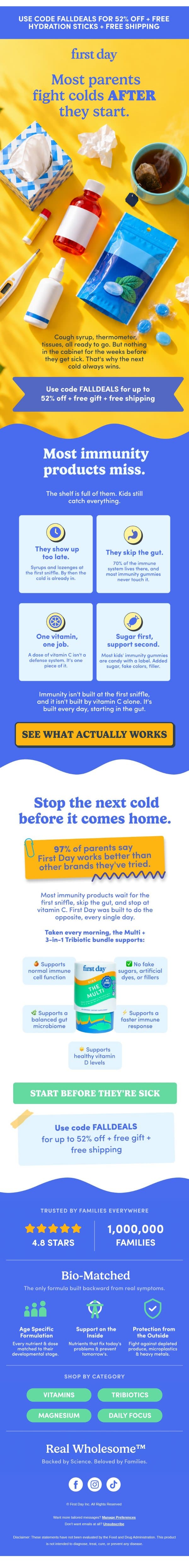 Stop waiting for the first sniffle 🤧 email from First Day screenshot