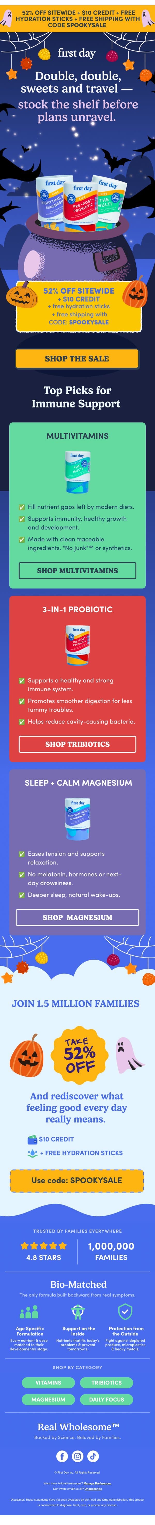 Our top picks for immune support email from First Day screenshot