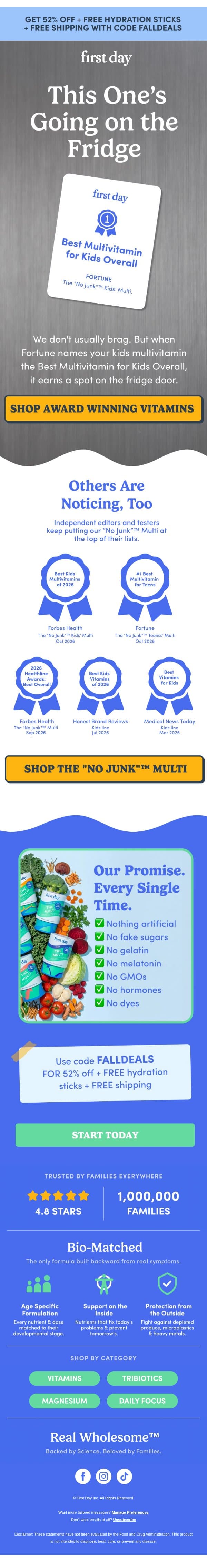Fortune named us #1 π email from First Day screenshot