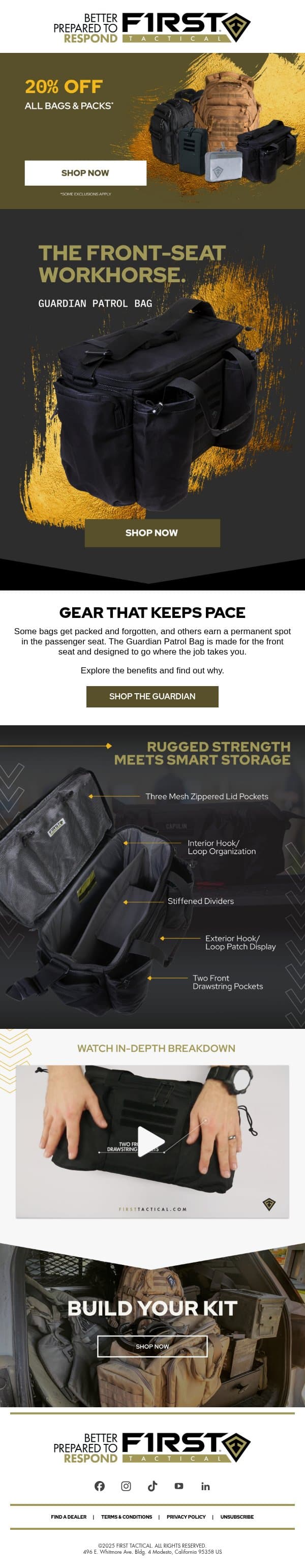 The bag that rides along every shift email from First Tactical screenshot