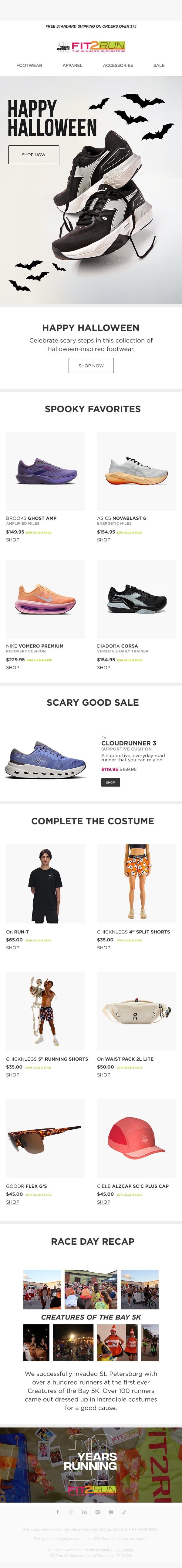 Happy Halloween π email from Fit2Run screenshot