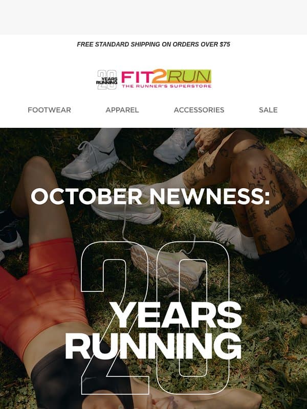 October Newness email from Fit2Run