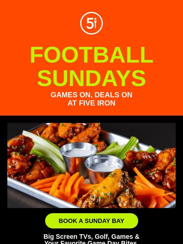Games On, Deals On 🏈 email from Five Iron Golf