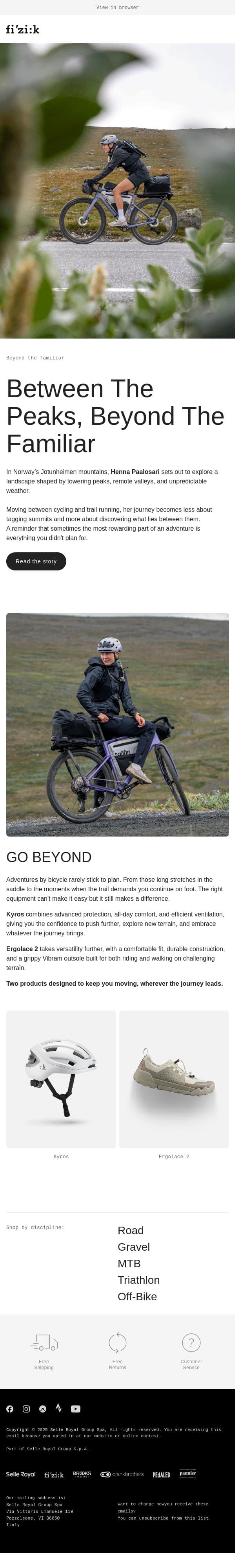 Beyond the familiar email from Fizik screenshot
