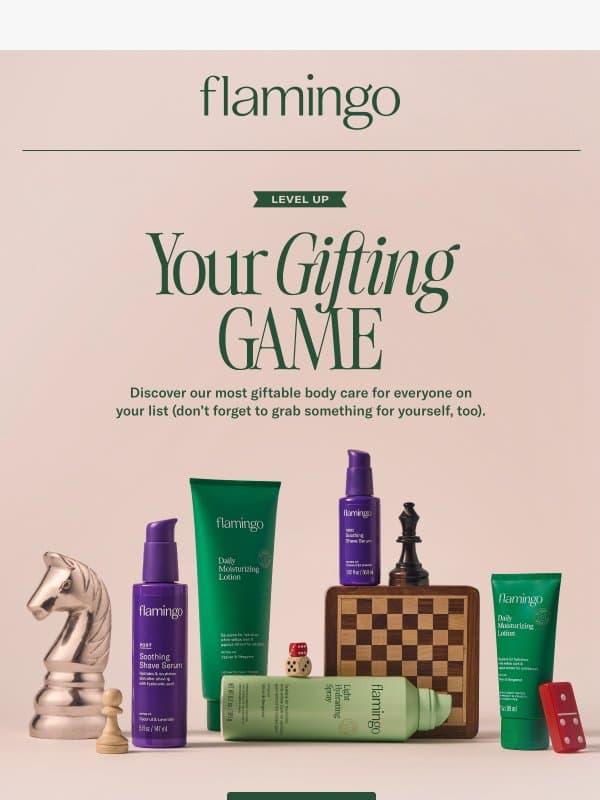 Level up your gifting game 🎲 email from Flamingo
