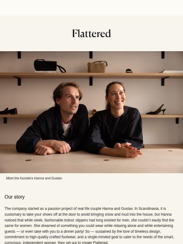 Our Story email from Flattered