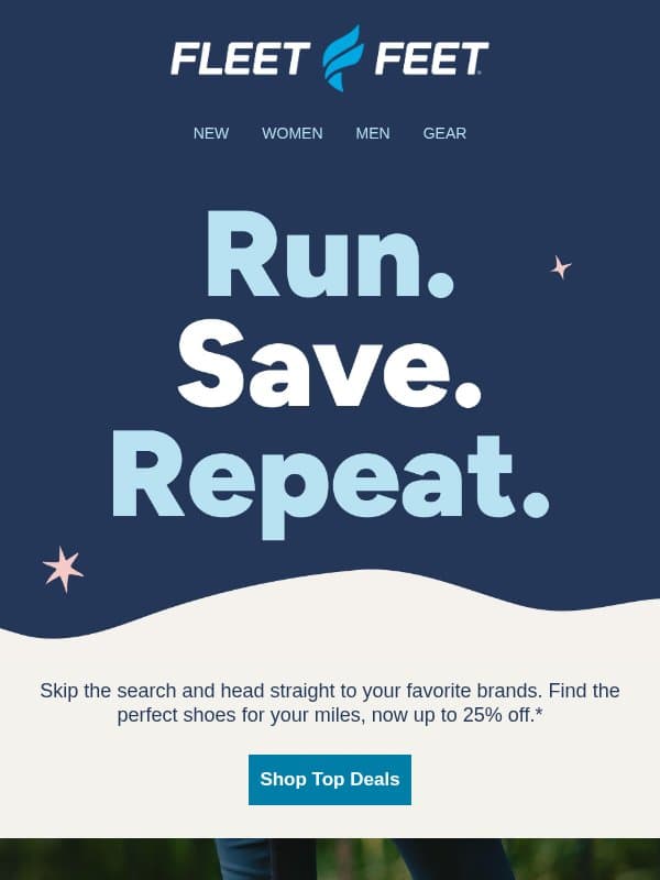 Less searching, more saving email from Fleet Feet