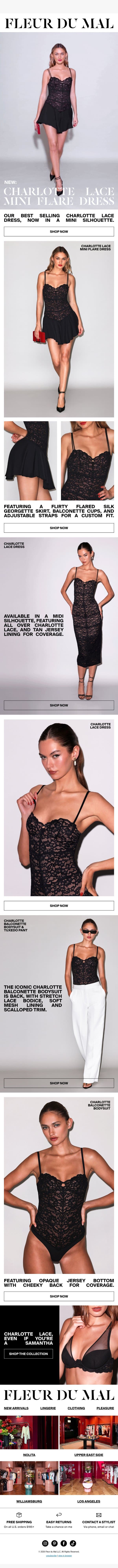 The Dress For The Lingerie Lover đź–¤ email from Fleur du Mal screenshot
